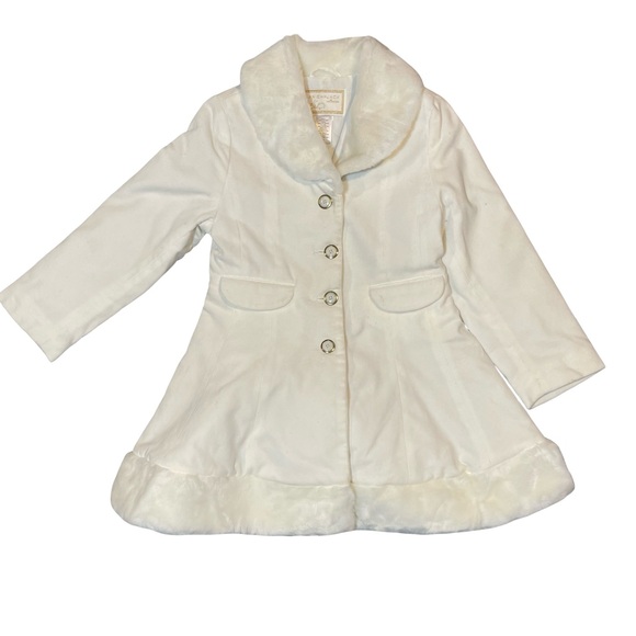 Janie and Jack Ornate Opera Elegant White Kids Coat 4-5